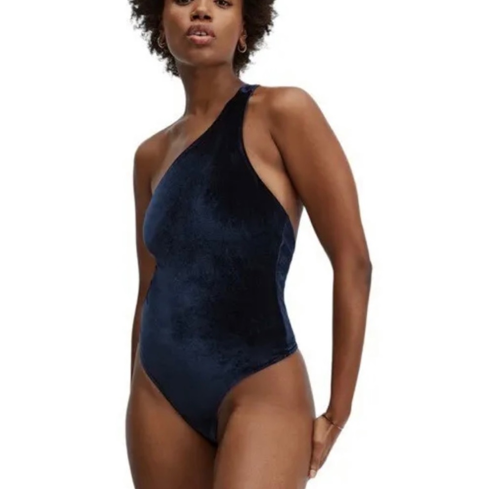 NWT FABLETICS GiGI NAVY BLUE VELOUR BODYSUIT SZ 4X
